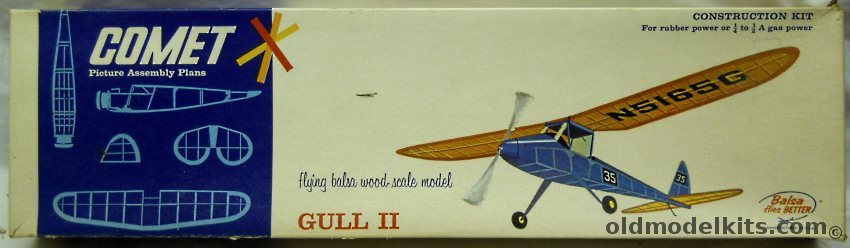 Comet Gull by Carl Goldberg - 30 Inch Wingspan Wakefield-Style Flying Aircraft, 3903-298 plastic model kit
